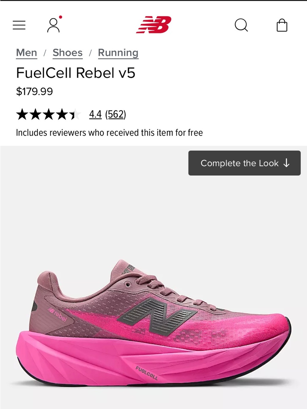 New Balance FuelCell Rebel v5 Women’s Running Sneakers - Pink & Gray